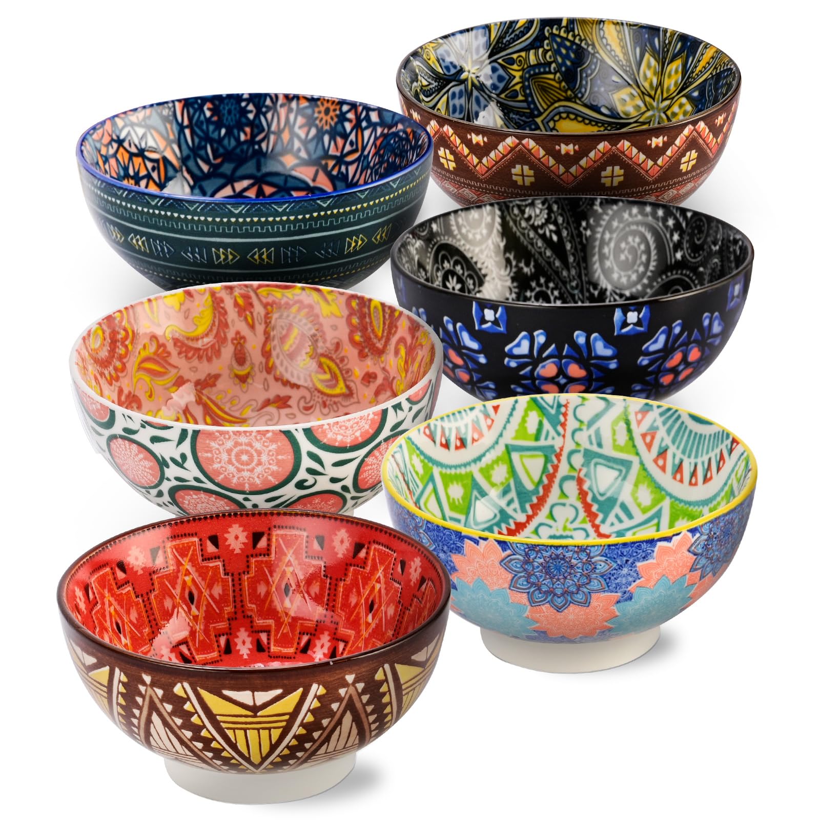 Amazon.com: VIREESR 21 OZ Ceramic Soup Bowls Set of 6